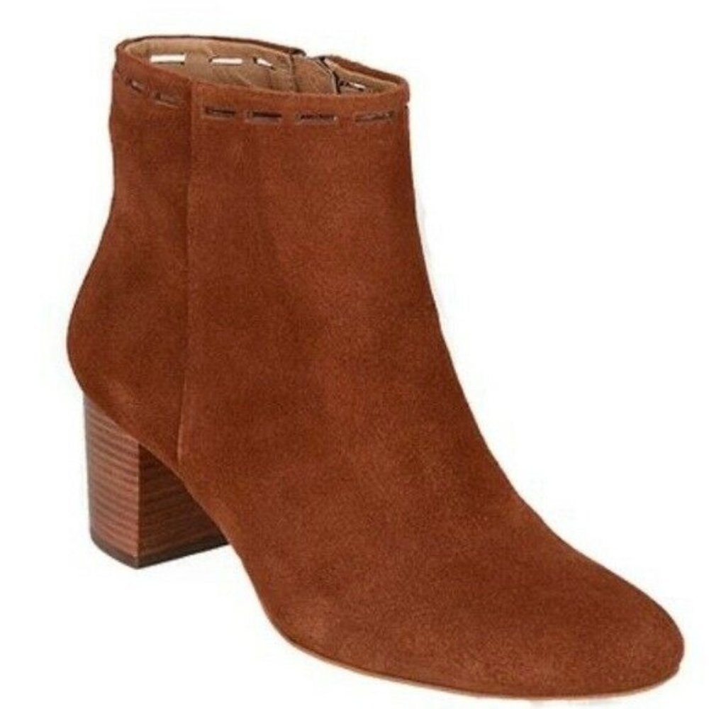 Corso Como Cognac Pixel Suede Ankle Boot Size 8M